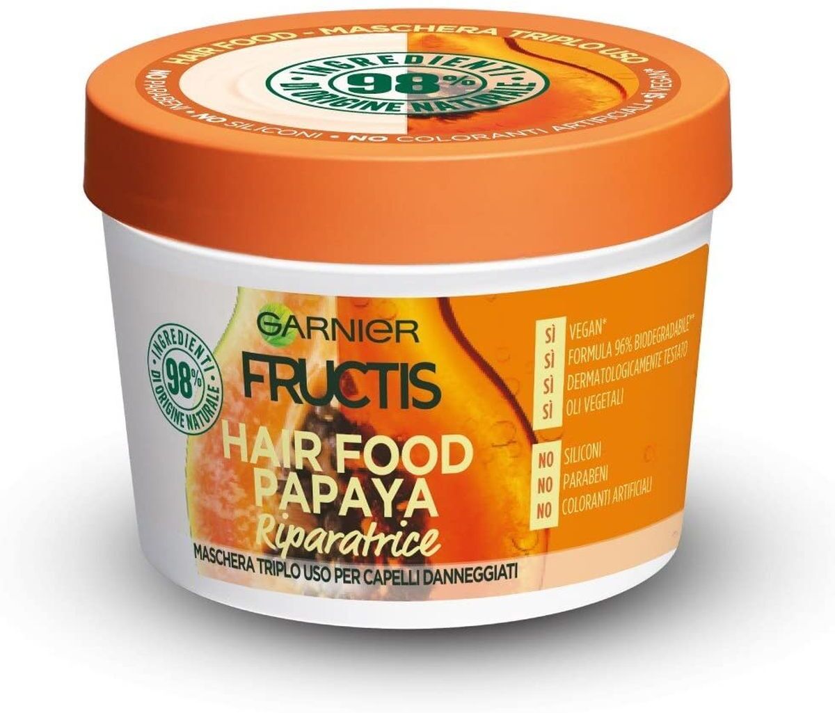 Garnier Fructis Hair Food Papaya Maschera Capelli Danneggiati 390ml