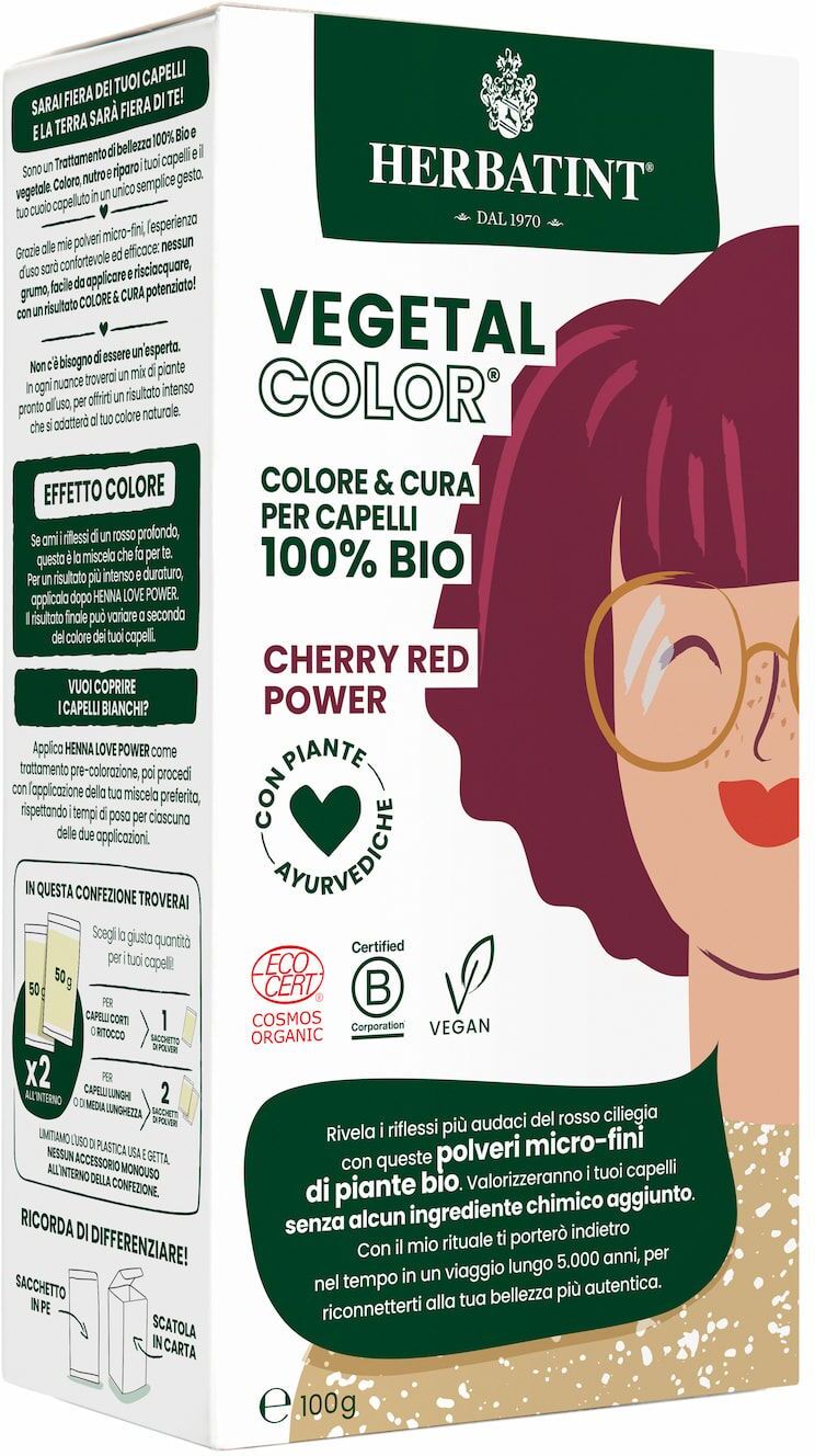 Herbatint Vegetal Cherry Red Power Colorazione Capelli 100g