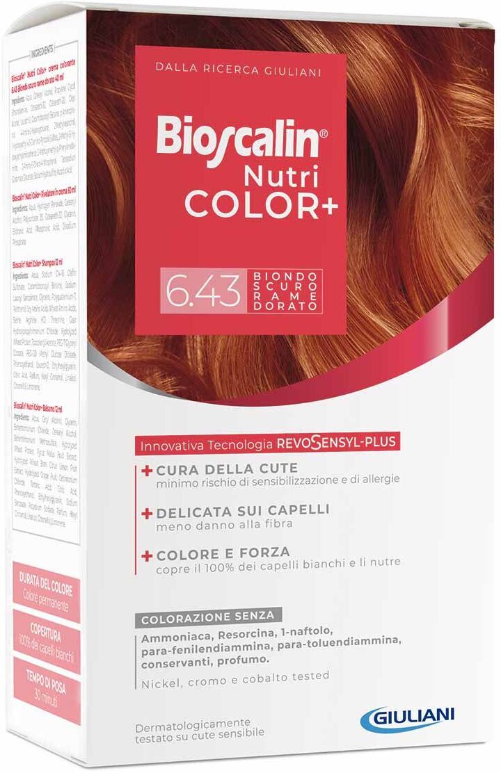 Bioscalin Nutricolor+ Tinta Capelli N.6,43 Biondo Scuro Rame Dorato