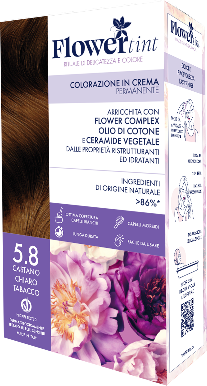 Mami Srl Flowertint Colorazione Cr 5,8 Castano Chiaro Tabacco - Tintura Per Capelli