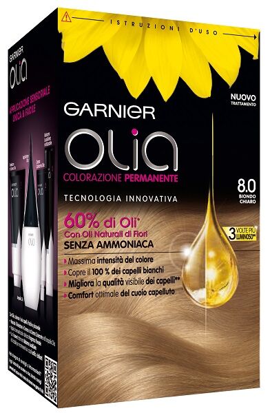 Garnier Olia - Colorazione Capelli Senza Ammoniaca 8.0 Biondo Chiaro