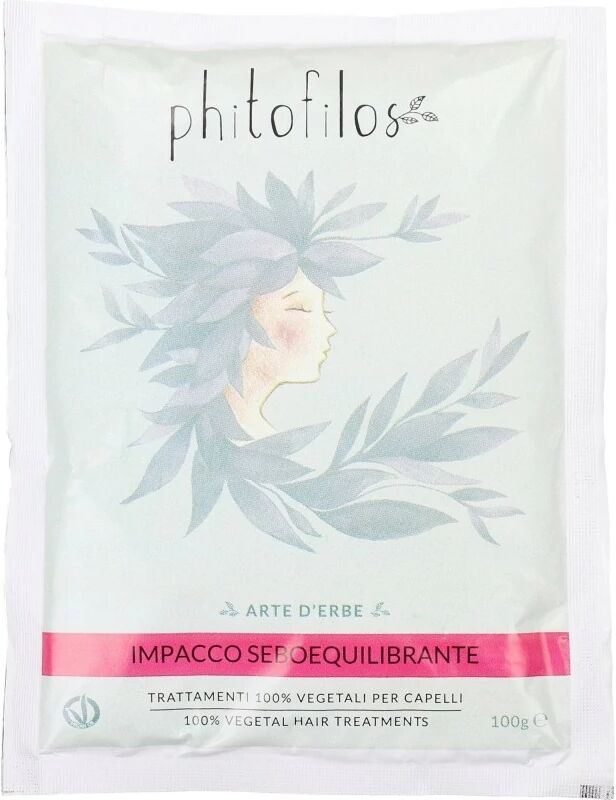 phitofilos Erbe trattanti in polvere Impacco Sebo-equilibrante per Capelli Grassi