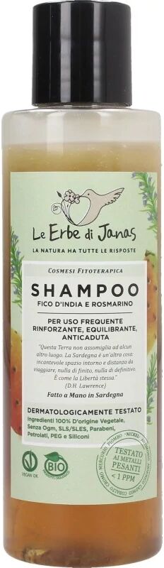 le erbe di janas Shampoo Capelli Deboli Shampoo Rinforzante per Uso Frequente con Fico d'India