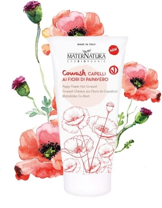 maternatura Scrub e lavaggi alternativi Cowash bio per Capelli ai Fiori di Papavero