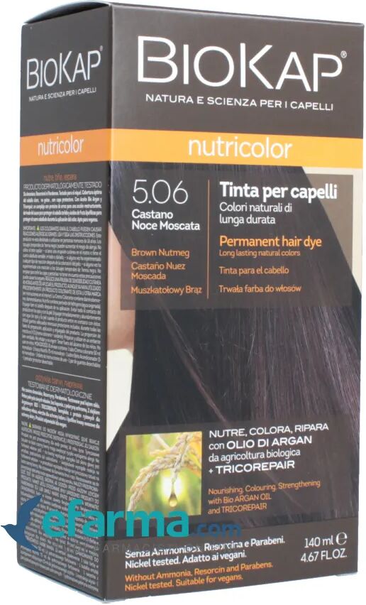 BIOKAP Nutricolor 5.06 Tinta Per Capelli Castano Noce Moscata