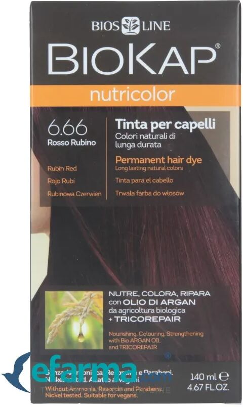 BIOKAP Nutricolor 6.66 Tinta Per Capelli Rosso Rubino