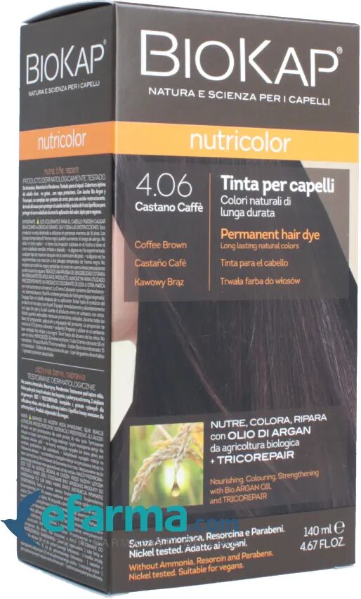 BIOKAP Nutricolor 4.06 Tinta Per Capelli Castano Caffè