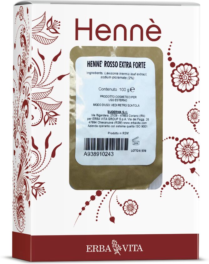 Erba Vita Henné Color Tintura Capelli Rosso Naturale Extra Forte 100 g