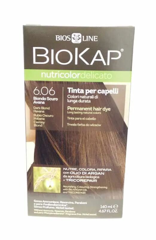 BIOKAP Nutricolor Delicato 6.06 Tinta Per Capelli Biondo Scuro Avana