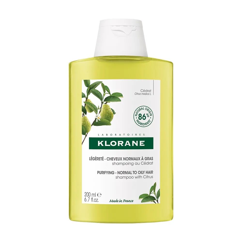 Klorane Shampoo Alla Polpa di Cedro Leggero Capelli Da Normali A Grassi 200 ml