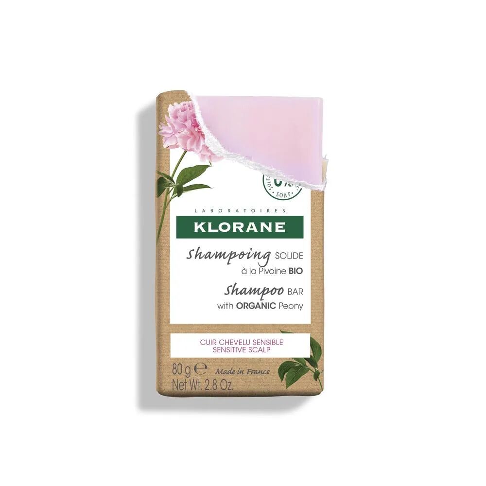 Klorane Shampoo Solido alla Peonia per Cute e Capelli Sensibile 80 g