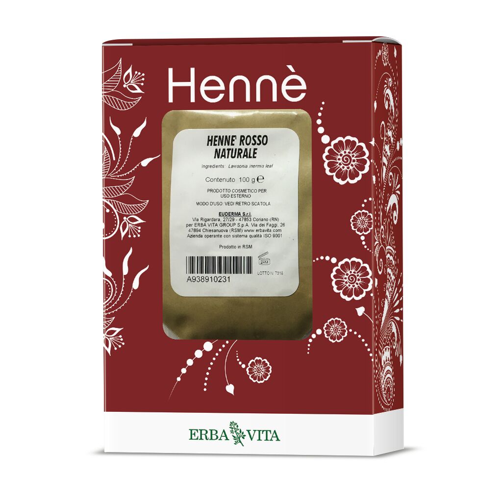 Erba Vita Henné Color Tintura Capelli Rosso Naturale 100 g