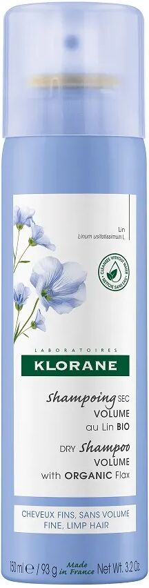 Klorane Shampoo Secco Volume al Lino Bio per Capelli Sottili 150 ml