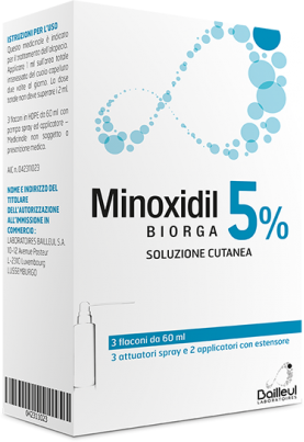 minoxidil Biorga 5% Soluzione Cutanea 3x60 ml