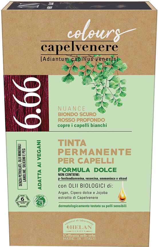 HELAN Capelvenere colours tinta capelli 6,66n biondo scuro rosso profondo