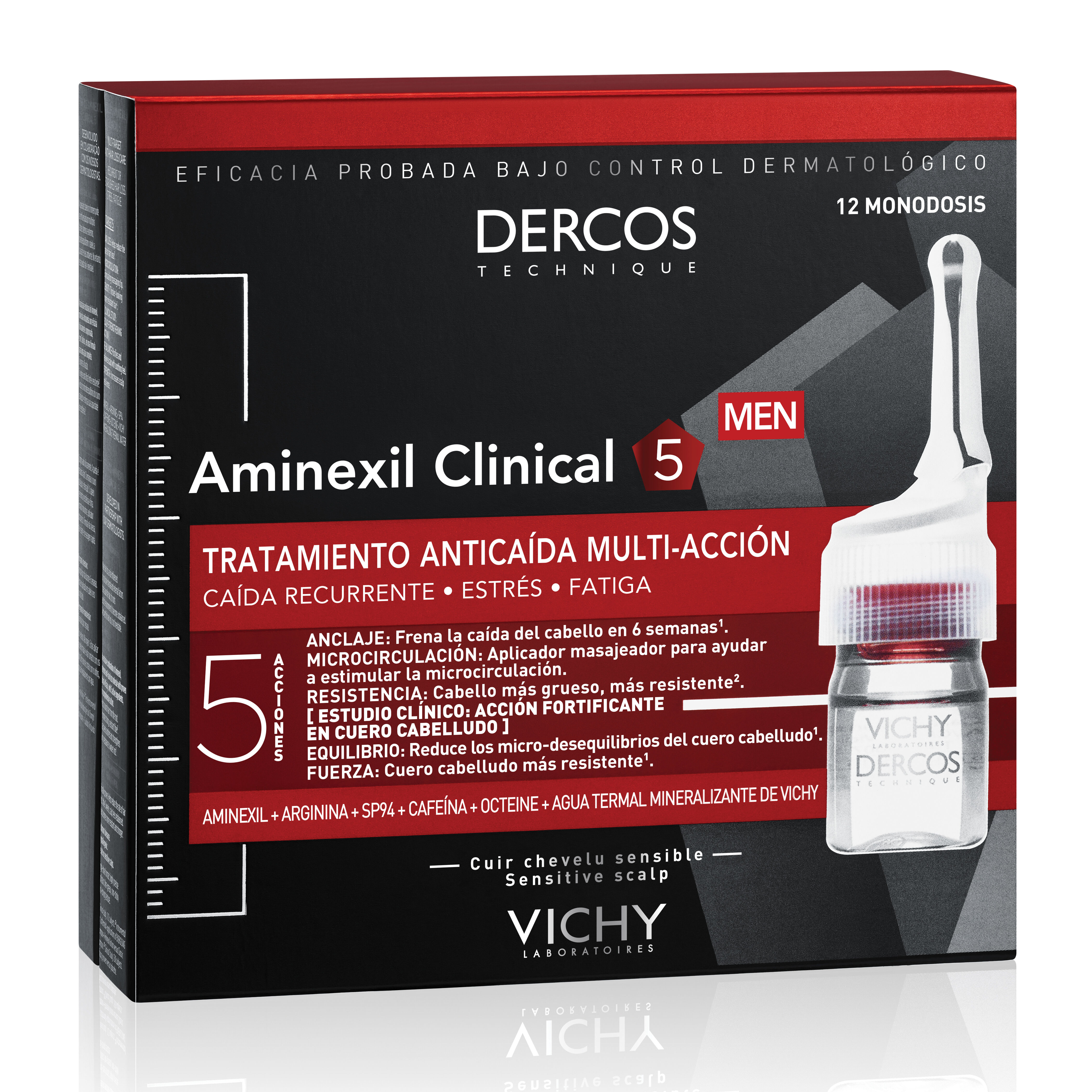 Vichy Dercos Aminexil Uomo 12 Fiale da 6 ml