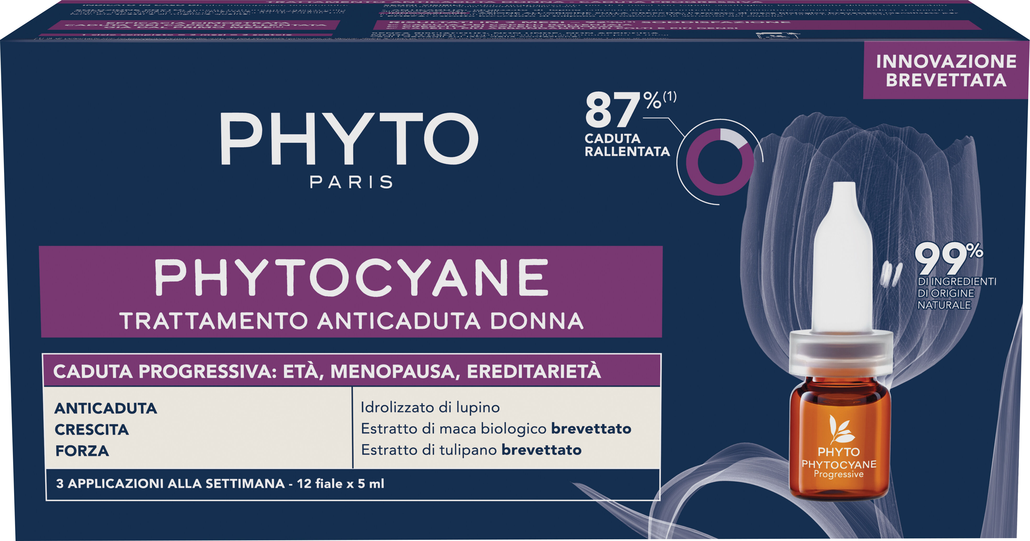 PHYTO cyane fiale donna caduta progressiva 12 fiale da 5 ml