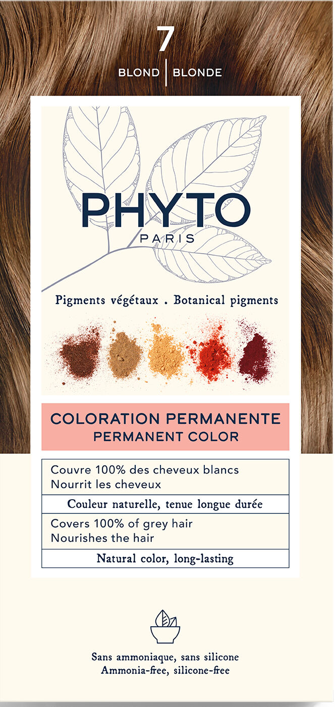 PHYTO Color kit 7 biondo 1 latte 50 ml + 1 crema 50 ml + 1 maschera 12 ml