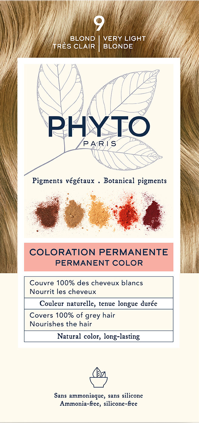 PHYTO Color kit 9 biondo chiarissimo 1 latte 50 ml + 1 crema 50 ml + 1 maschera 12 ml