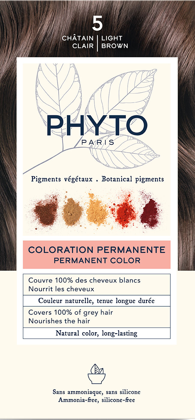 PHYTO Color kit 5 castano chiaro 1 latte 50 ml + 1 crema 50 ml + 1 maschera 12 ml