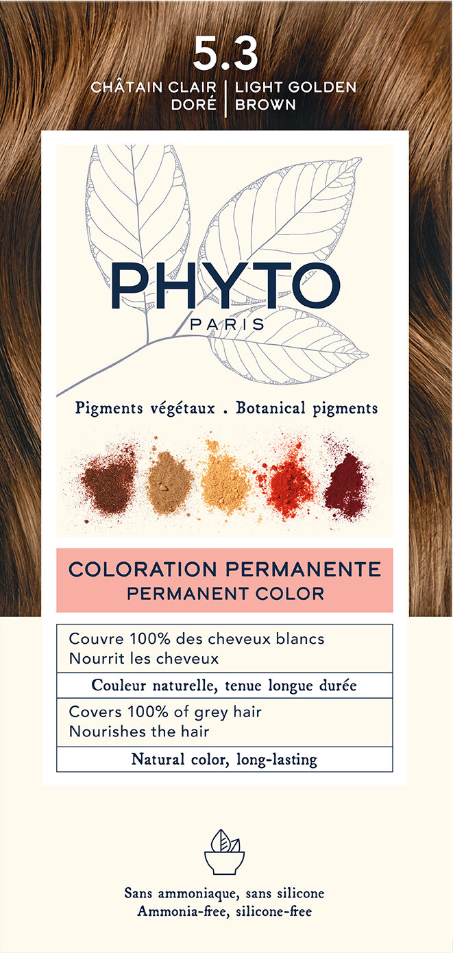 PHYTO Color kit 5,3 castano chiato dorato 1 latte 50 ml + 1 crema 50 ml + 1 maschera 12 ml