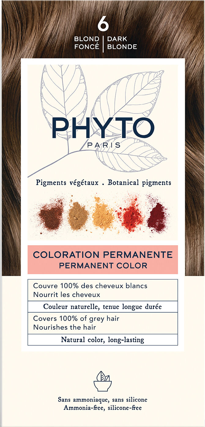 PHYTO Color kit 6 biondo scuro 1 latte 50 ml + 1 crema 50 ml + 1 maschera 12 ml