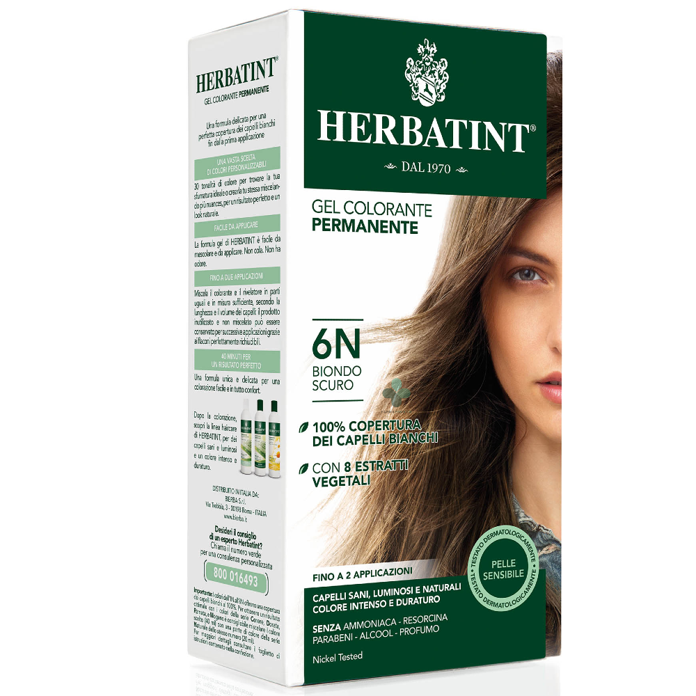 Antica Erboristeria HerbaTint gel colorante permanente capelli 6N biondo scuro (kit completo)