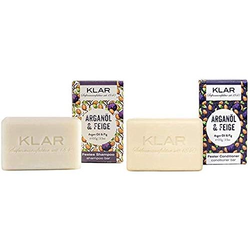 Klar 's Barshampoo arganolie & vijg vaste shampoo voor droog haar (shampoo & conditioner)