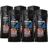 Axe 3-in-1 douchegel shampoo skateboard & Fresh Roses XL douchegel 6x 400 ml heren bodywash douchegel (in set van 6)