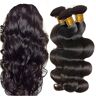 FBHAIR IFLY Braziliaans echt haar, golvend, 7A, Braziliaans echt haar, golvend, menselijk haar, golvend, natuurlijk weefsel (40,6 cm, 45,7 cm)