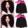 Romface Brazilian Kinky Curly Hair Bundles Brazilian Human Hair Bundles Brazilian Curly Hair 3 Bundles Virgin Brazilian Hair Bundles Natual Black Color 12 14 16inch