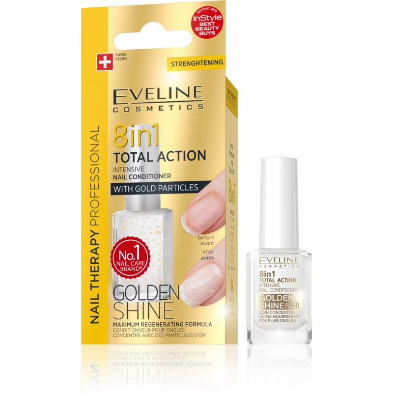 Eveline Nail Therapy 8in1 Total Action Conditioner Golden Shine 12 ml Nagelverzorging