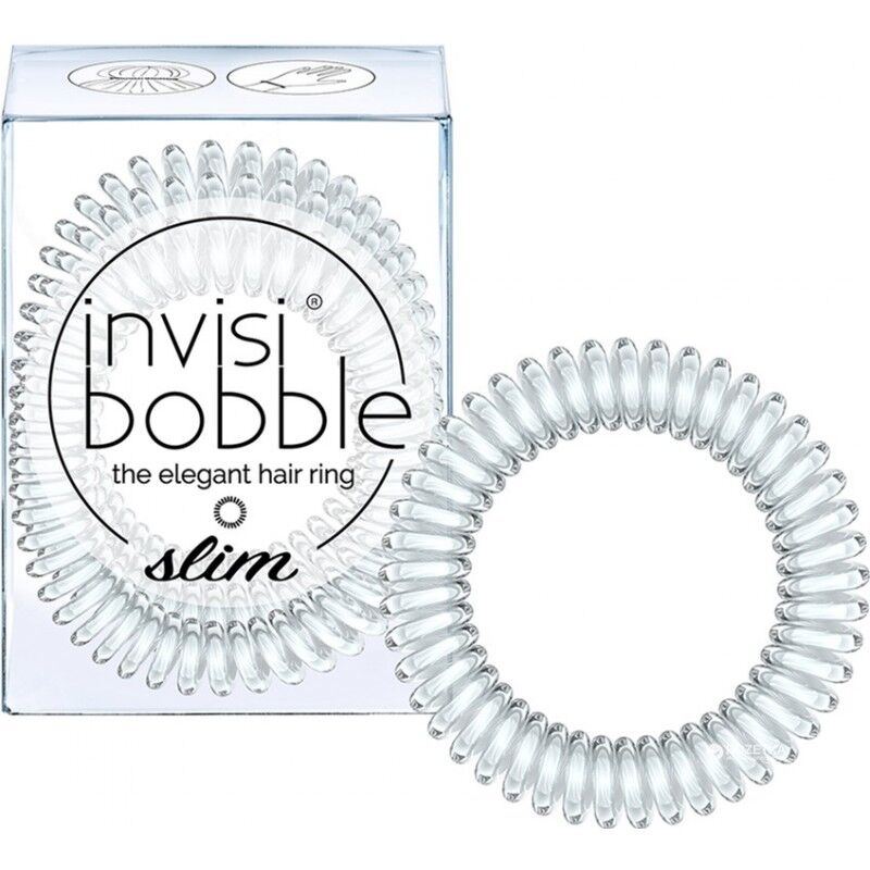 Invisibobble Haarelastiek Slim Crystal Clear 3 st Haarelastiek