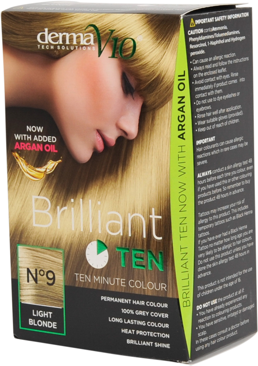 DermaV10 Brilliant Ten Hair Colour 9 Light Blonde 1 st Haarverf