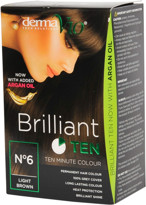 DermaV10 Brilliant Ten Hair Colour 6 Light Brown 1 st Haarverf