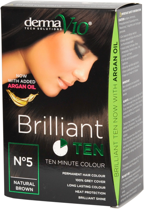 DermaV10 Brilliant Ten Hair Colour 5 Natural Brown 1 st Haarverf