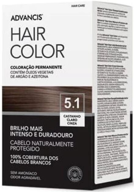 Advancis Hair Color Coloração Permanente Castanho Claro Cinza 5.1