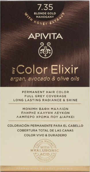 Apivita My Color Elixir Coloração Permanente Cor 7.35 Loiro Dourado Mogno