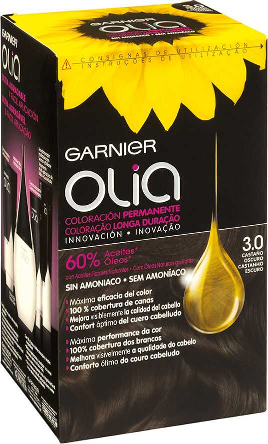 Garnier Olia Pack Coloração Permanente 3.0 Castanho Escuro 1unid.