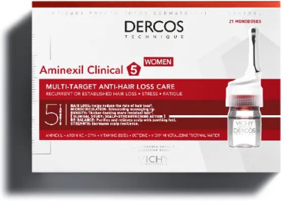 Dercos Aminexil Clinical 5 - Mulher 20 Ampolas