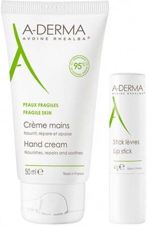 A-Derma Creme de Mãos 50ml + OFERTA Stick de Lábios 4g