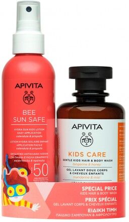 Apivita Bee Sun Safe Loção Crianças SPF50 200ml + Gel de Limpeza Suave 250ml