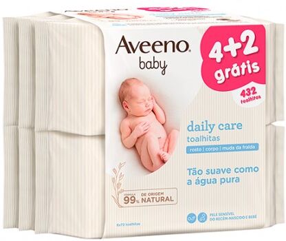 Aveeno Baby Daily Care Toalhitas 6x72 Unidades