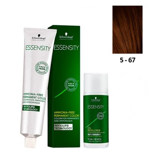 Schwarzkopf Essensity 5-67 Castanho Claro Marron Cobre + Oxidante 18V