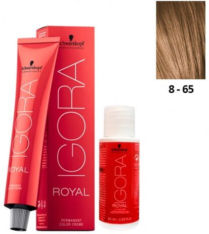 Schwarzkopf Igora Royal 8-65 Louro Claro Marron Dourado 60ml + Oxidante 20V