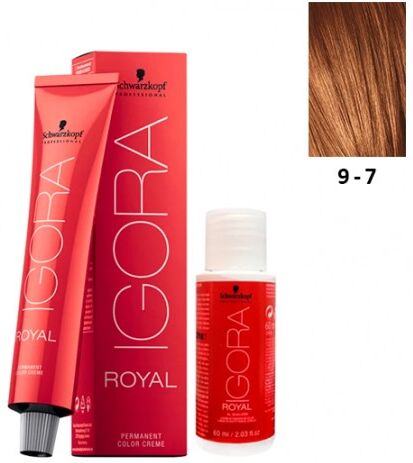 Schwarzkopf Igora Royal 9-7 Louro Extra Claro Cobre 60ml + Oxidante 20V