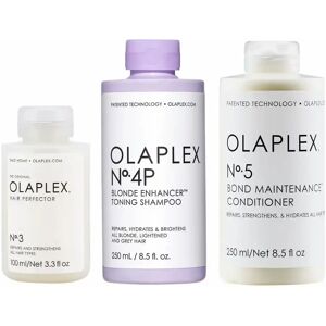 Olaplex - Blonde Toning Shampoo No.4P, Bond Conditioner No.5 & No.3 Hair Perfector Bundle