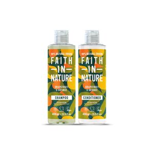 Faith In Nature Shampoo & Conditioner Set - Grapefruit & Orange - 2 X 400ml - Normal To Oily Hair - Natural, Vegan & Cruelty Free - Paraben And SLS Fr