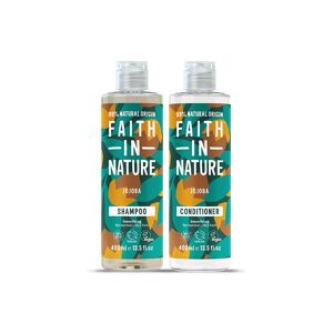 Faith In Nature Shampoo & Conditioner Set - Jojoba - 2 X 400ml - Normal To Dry Hair - Natural, Vegan & Cruelty Free - Paraben And SLS Free