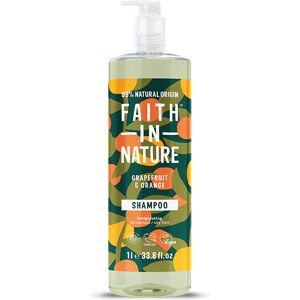 Faith In Nature Shampoo -  Grapefruit & Orange - 1L - Normal To Oily Hair - Natural, Vegan & Cruelty Free - Paraben And SLS Free